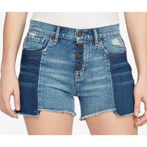 William Rast Denim Jean Shorts High Rise Patchwork Colorblock 28